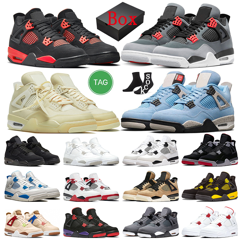 

with box 4 men basketball shoes jorda 4s jumpman sneakers Infrared Red Thunder Black Cat White Oreo University Blue Sail Pure Money Royalty sports sneakers, #33 taupe haze