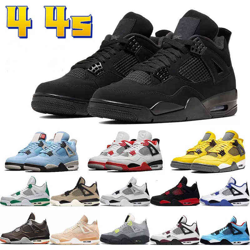 

4 4s Casual Shoes Women White Sail Cement Oreo Black Cat Fire Red Bred Royalty Travis Taupe Haze Neon Lightning Paris Pure Money, 34