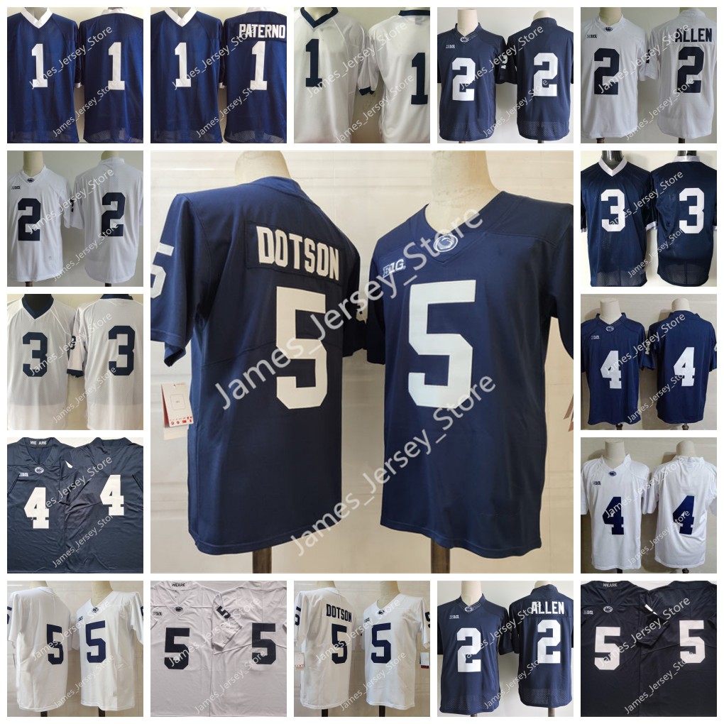 

5 Jahan Dotson Jersey 2 Marcus Allen Jersey 3 Parker Washington 4 Ricky Slade Joe Paterno Penn State Nittany Lions College Football Jerseys Stitched Embroidered NCAA
