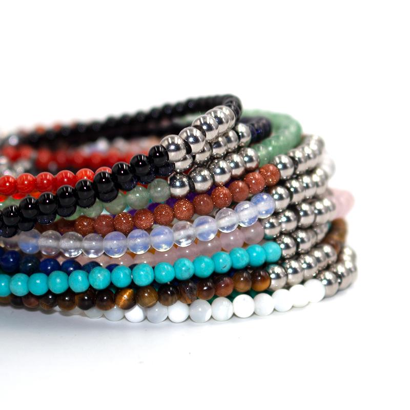 

Link Chain Natural Stone Crystal 3MM Ball Tiger Eye Bracelets For Man Stainless Steel Handmade Charm Simple Bohemian Fashion JewelryLink