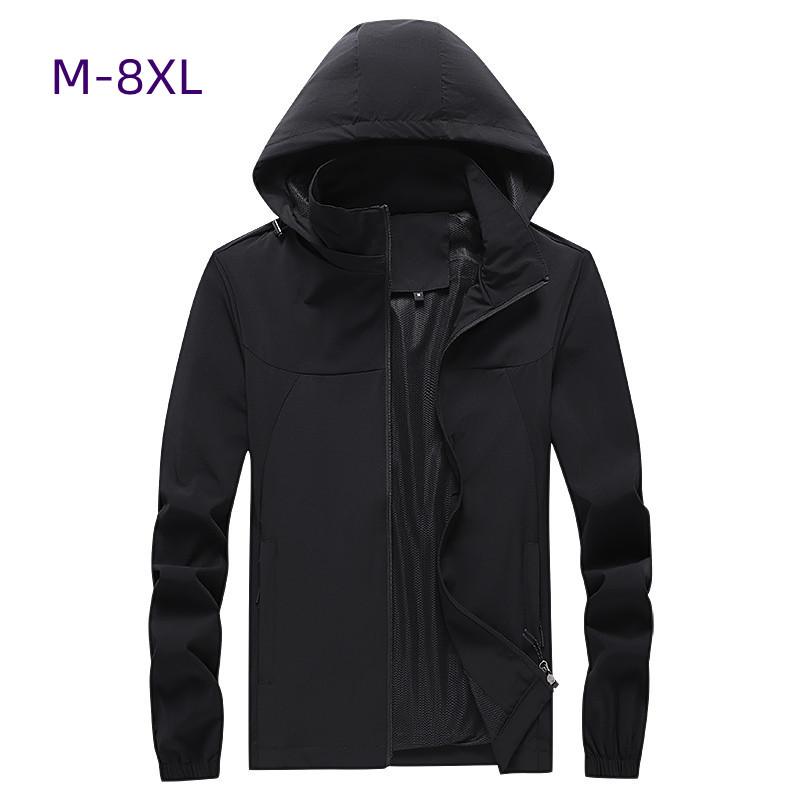 

Men's Jackets Spring Autumn Men Casual Jacket Outdoor Loose Large Size Thin Fashion Men's Clothing Clothes CoatMen's, Black
