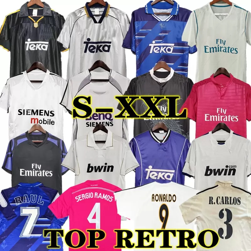 

FIGO Real Retro Soccer Jersey Football GUTI Ramos HIERRO SEEDORF CARLOS 13 14 15 16 RONALDO ZIDANE Beckham RAUL REDONDO 94 95 96 97 98 99 00 01 02 03 04 05 06 07, 94 96 away