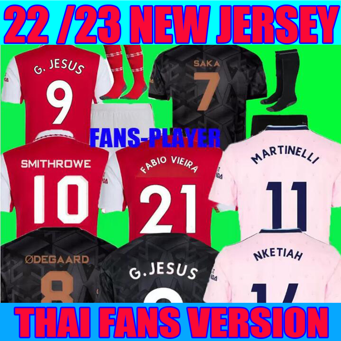 

22 23 SMITH ROWE G.JESUS SAKA soccer jersey Fans Player version ODEGAARD NKETIAH MARTINELLI TIERNEY Zinchenko 2022 2023 aRsEn football kits shirt Men Kids set uniform, 22 23 third