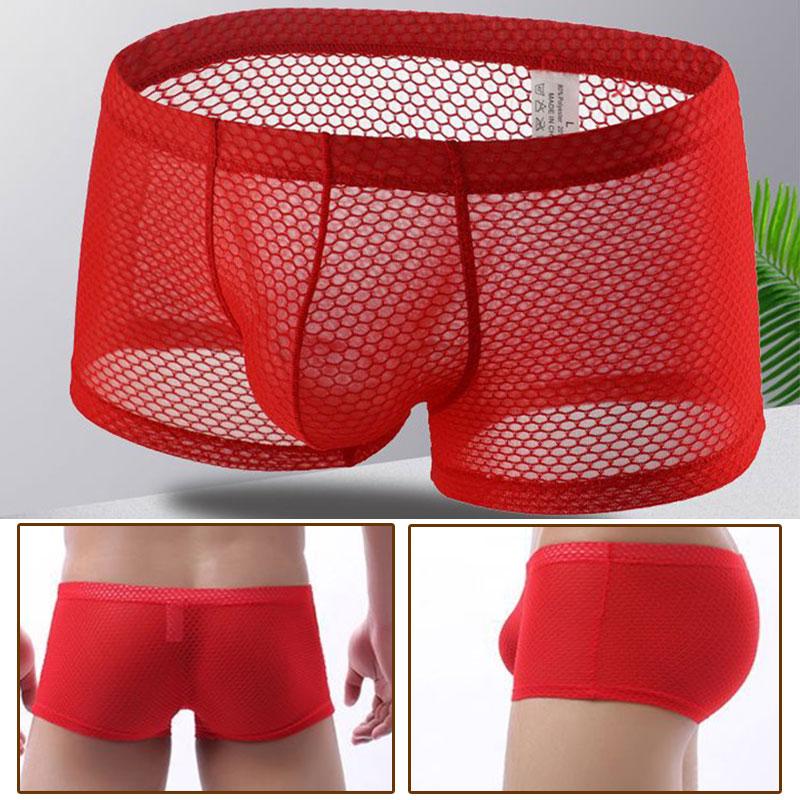 

Underpants Summer Boxers Men Boxer Shorts Male Ultra-Thin Underwear Pants Homme Ice Silk Mesh Plus Size Panties Sexy, 03