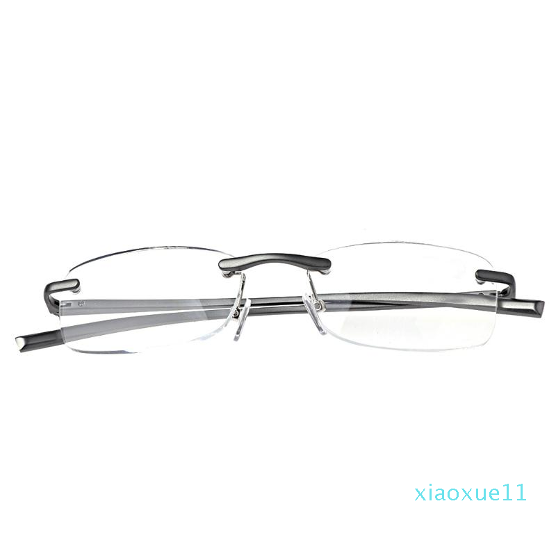 

luxury- Sunglasses Aluminum Metal Rimless Reading Glasses Presbyopic Eyeglass Resin Lense +1.0~+3.5