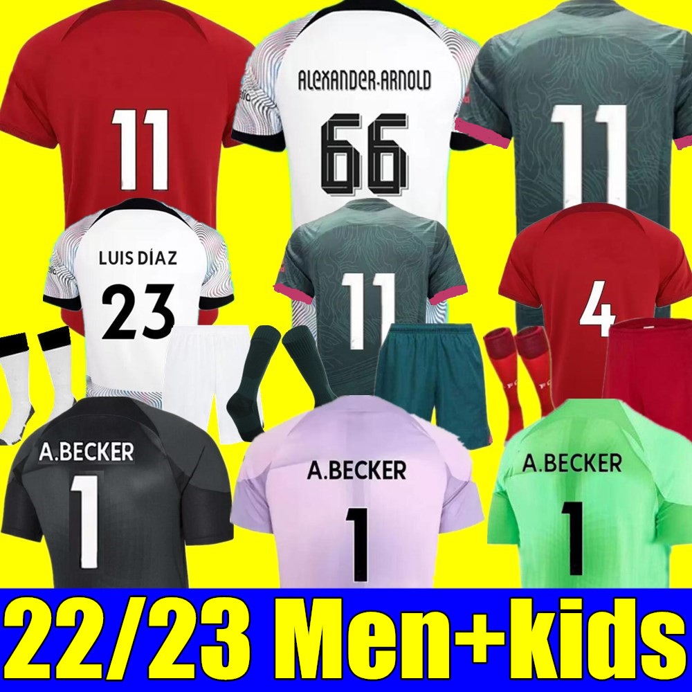 2022 2023 Jerseys de football 22 23 chemise de football Alexander Arnold A.Becker Phillips Liverpool Keita Konate Camisa de Futebol Men Kids Kit