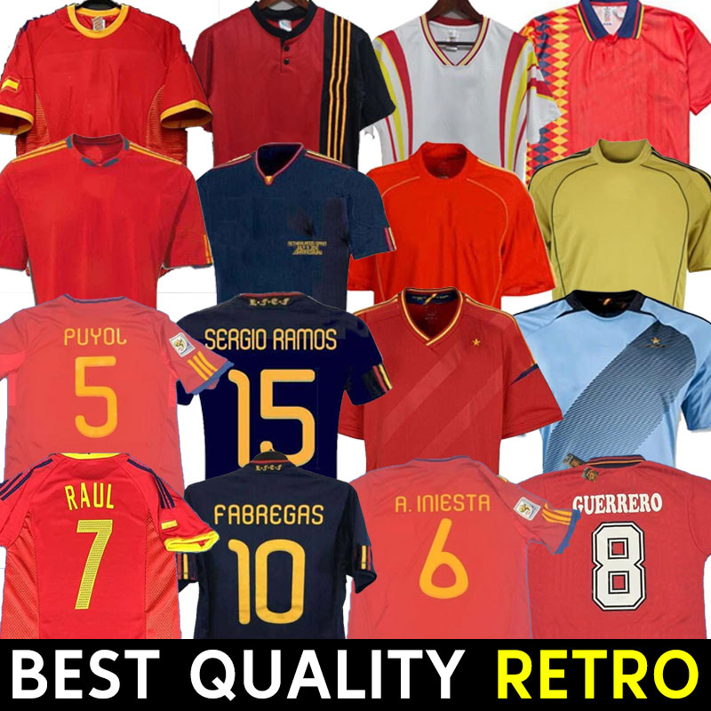 

final 2010 Spain retro soccer jersey 1994 RAUL XAVI Hierro LUIS ENSRIQUE XAVI ALONSO Caminero Iniesta PUYOL PIQUE David Villa TORRES 2008 2012 1996 world cup 1996, 2002