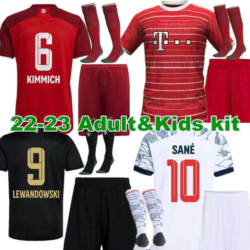 

2022 Hummels Soccer Jerseys Munich Hombres para adultos Kit de niños 22 23 Vidal Bayern Lewandowski Muller Munich Sane Inicio Aleation, 21/22 home