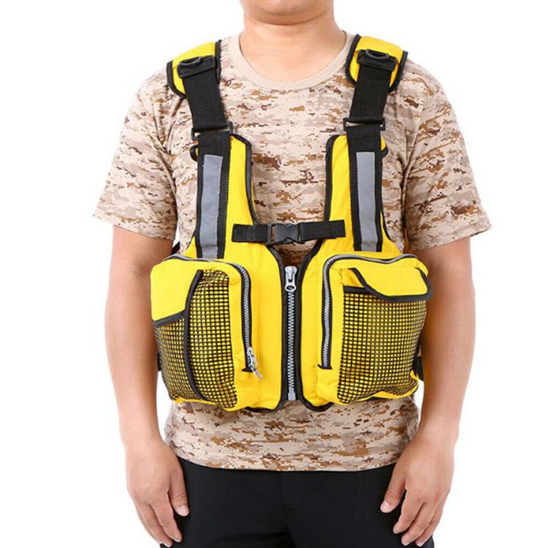 

Hunting Jackets Adult Life Jacket Vest Multi Pocket Buoyancy Aid Safe Sailing Fishing VestHunting HuntingHunting, Beige