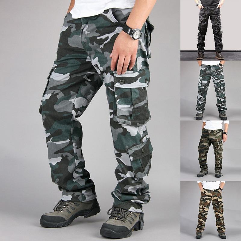 

Camouflage Cargo Pants Joggers Militar Men Trousers Hip Hop Army Camo Spodnie Meskie Man Cotton Sweatpants Kargo Ropa, Khaki