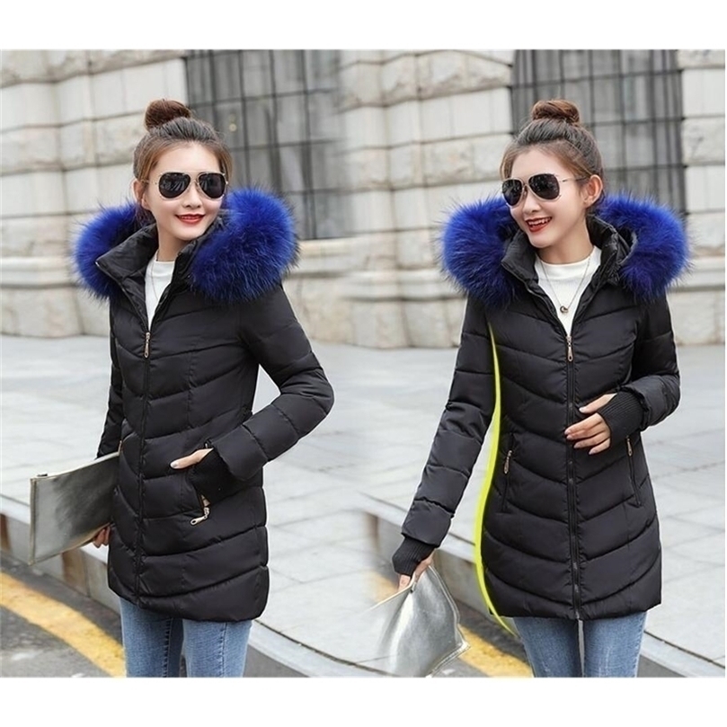 

Long Parkas Female Women Winter Coat Thick Cotton Winter Jacket Womens Outerwear Parkas for Women Winter Outwear 201127, As photo