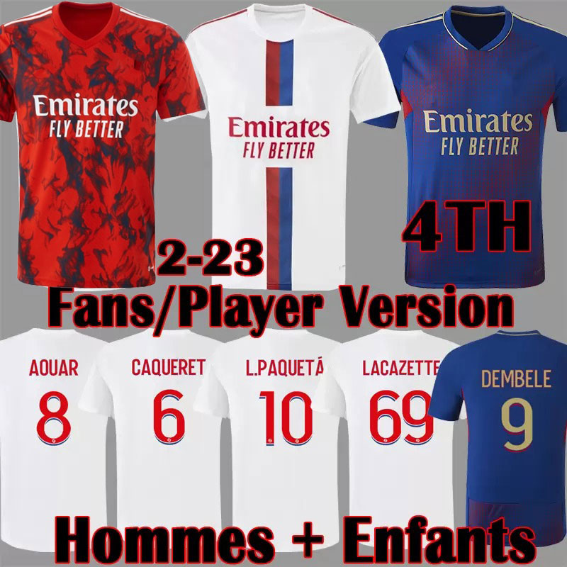 

22 23 Maillot de foot 2021 2022 Soccer Jersey OL 4th blue AOUAR NDOMBELE football shirts L PAQUETA TRAORE men kids kits equipment lyon tops, Away