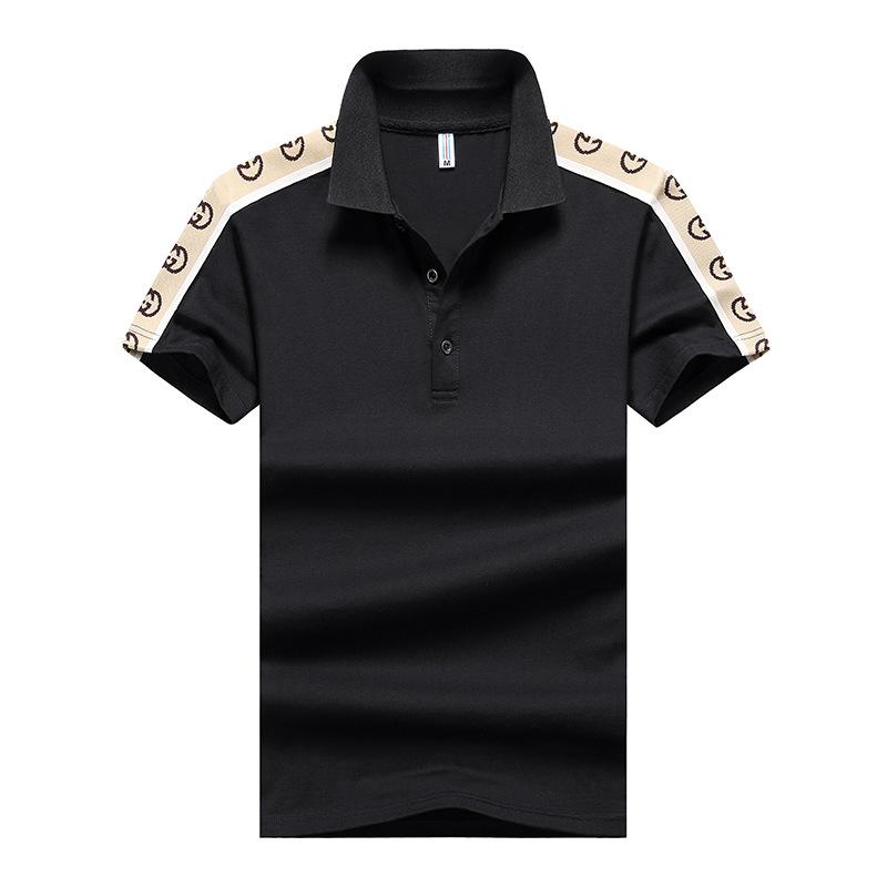 

Men's Polos 7XL 8XL Shirt Men Cotton Short Sleeve Contrasting Color Summer T For Man Fashion Casual Tops Tees, Black