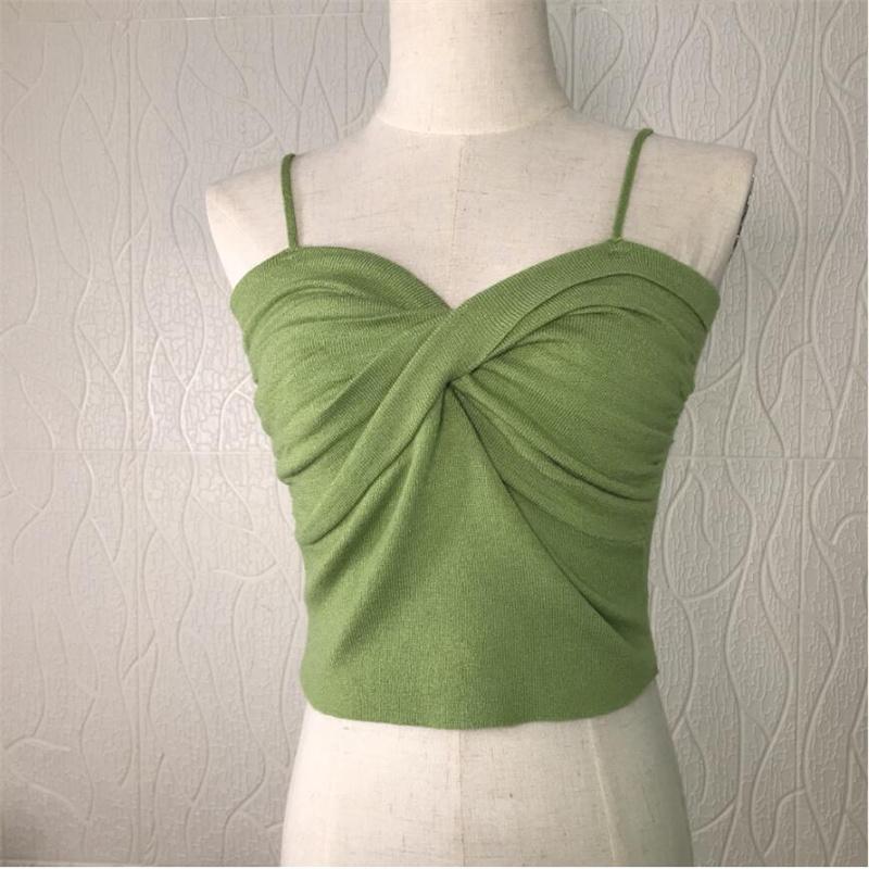 

Bras Fashion Net Red Retro Style Tube Top Women With Summer Twist Fold Knitted Sling Wrapped Chest