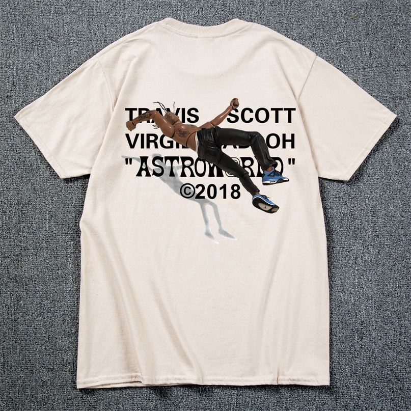 

Fashion Hip Hop T Shirt Men Women Travis Scotts ASTROWORLD Harajuku TShirts YOU WERE HERE Letter Print Tees Tops 220621, White 2