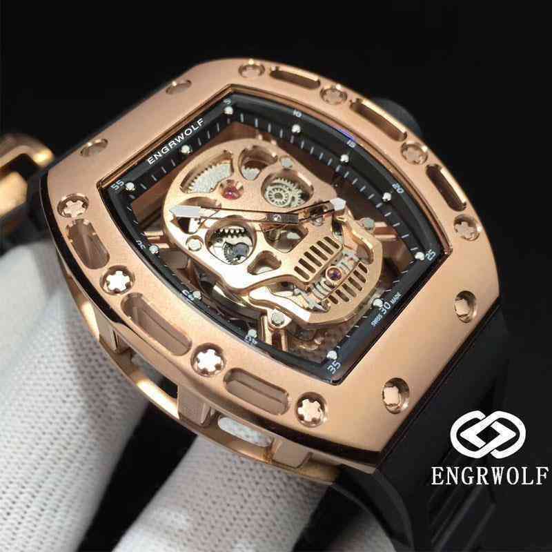 

uxury watch Date Luxury Mens Mechanics Watches Richa Milles Wristwatch Engrwolf r Rm052 Series 2824 Automatic Mechanical Rose Gold Black Tape Richardwatch