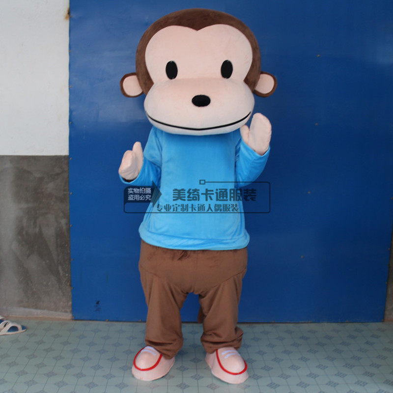 

Mascot doll costume Monkey Cartoon Puppet Costume Animal Puppet Props Wearing Human Walking Performance Doll Doll Head Set Mascot
