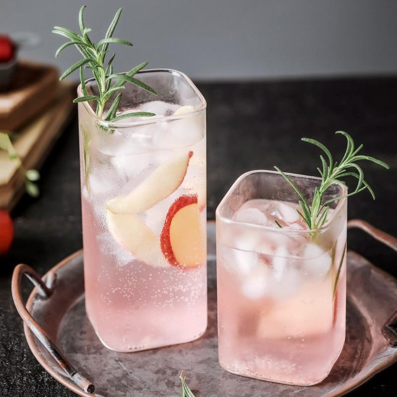 

Wine Glasses Creative Square Glass Cup Heat-resistant Beer Mug Handmade Healthy Drink Tea Mugs Milk Juice Transparent Drinkware