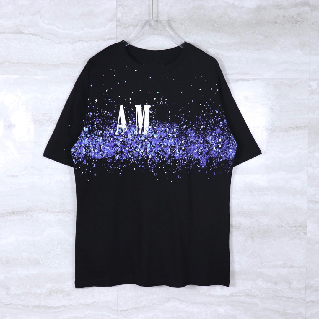 

Mens Womens Designers T Shirts Fashion Man T Shirt Ink the starry sky Top Quality Women Short Sleeve Casual Tees, Extra shipping postage/no ship