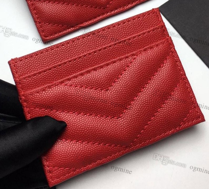 designer new fashion Card woman mini wallet purse color genuine leather Pebble texture luxury Black wallet womens with box yyyyy