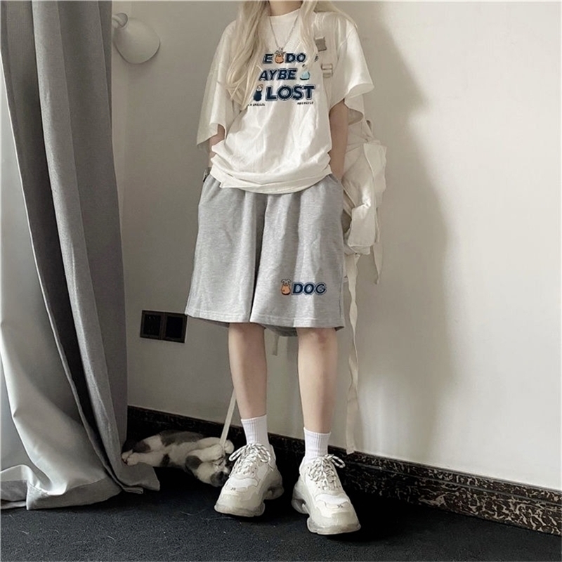 

Summer Sportswear Sets for Women Short Sleeved Clothing Suit Female Casual Loose Tracksuit Print TShirt Shorts Matching Outfits 220520, Only pants