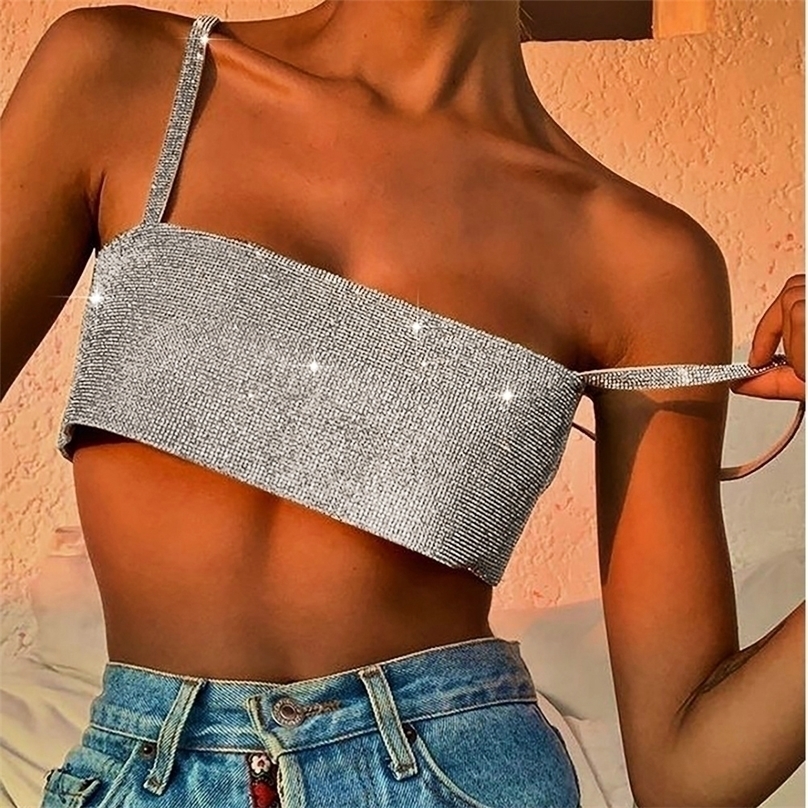 

Sexy Halter metal y2k Summer crop top women Night club Party Bralette e girl corset s bustier tank mujer y 220318, Gold