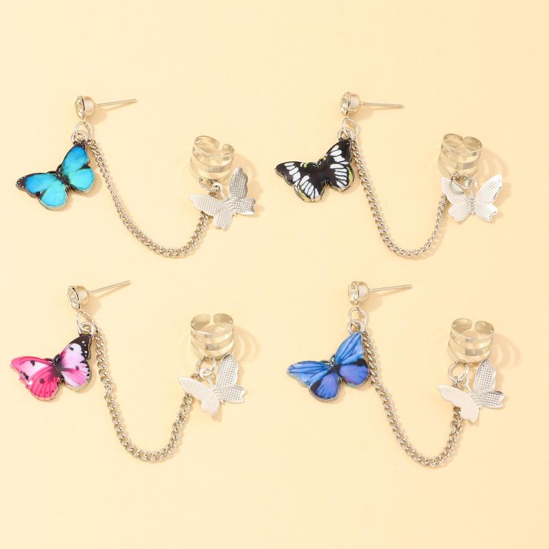 

Clip-on & Screw Back Trendy Butterfly Clip Stud Earrings For Women Teens Girls Elegant Hip Hop Style Statement Party Fashion Jewelry Gifts