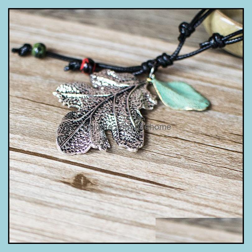

Pendant Necklaces Pretty Leaf Necklace Fashion Leaves Pendants Boho Unique Statement Jewelry Gift Leather Bdehome Dro Dhstl