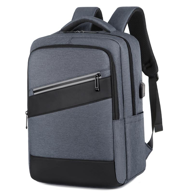 

Backpack For Men Multifunctional Man's Business Bag USB Charging Waterproof Rucksack Male Laptop Trolley Strap Design, Grey
