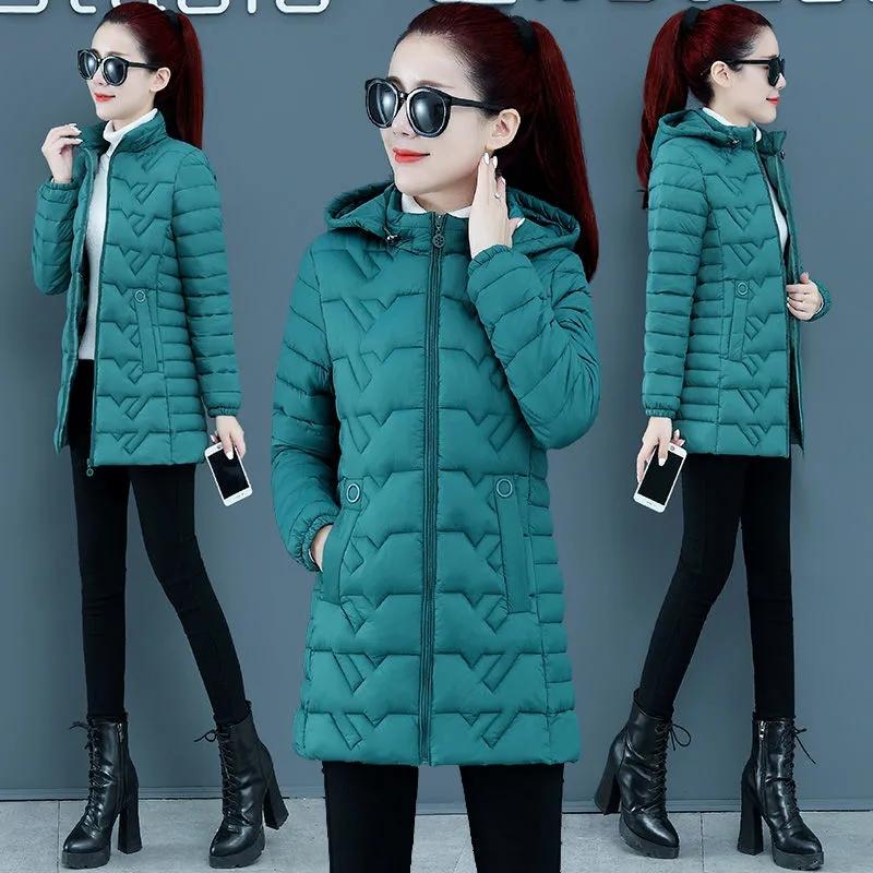 

Women's Trench Coats Women Long Warm Cotton 2022 Winter Hooded Jackets Middle-aged Slim Down Parkas Coat Plus Size -6XL, Red