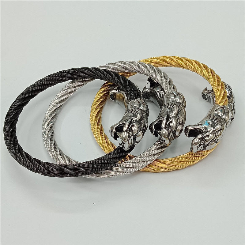 

men Bangle Twisted Cable Wire Bracelet Antique Bangles Steller Fashion Designer Brand Punk Christmas Gifts mens Cuff 220716
