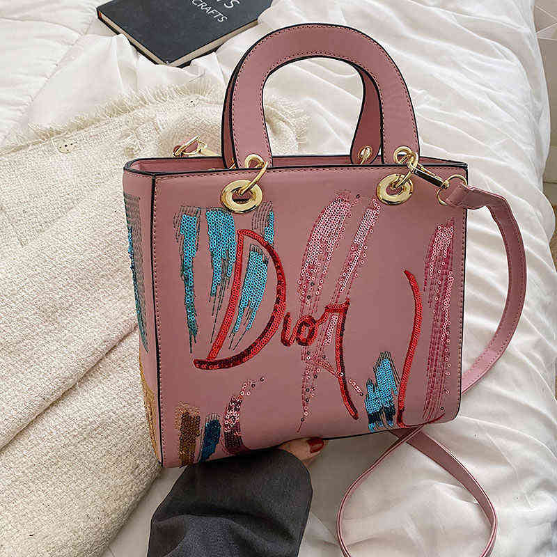 

Handbag Outer women's bag Shoulder Messenger Princess of Wales bag big embroidery small book pop 2022 new Pu portable, White