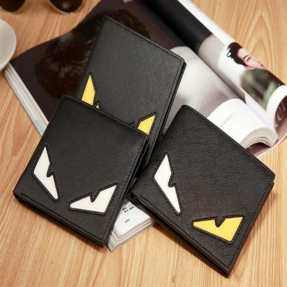 

High quality New mens fashion small monster designer wallets male short-style youth personality eyes purses no39177i, Multi