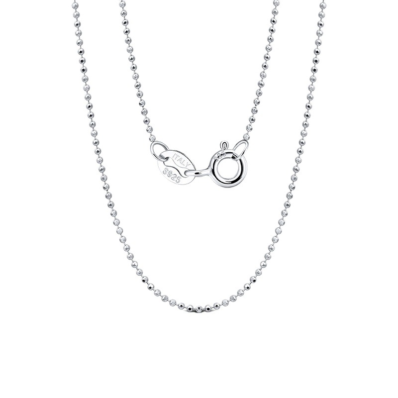 

S925 sterling silver beads chains necklaces diy jewelry for women 1.2mm choker chain necklace