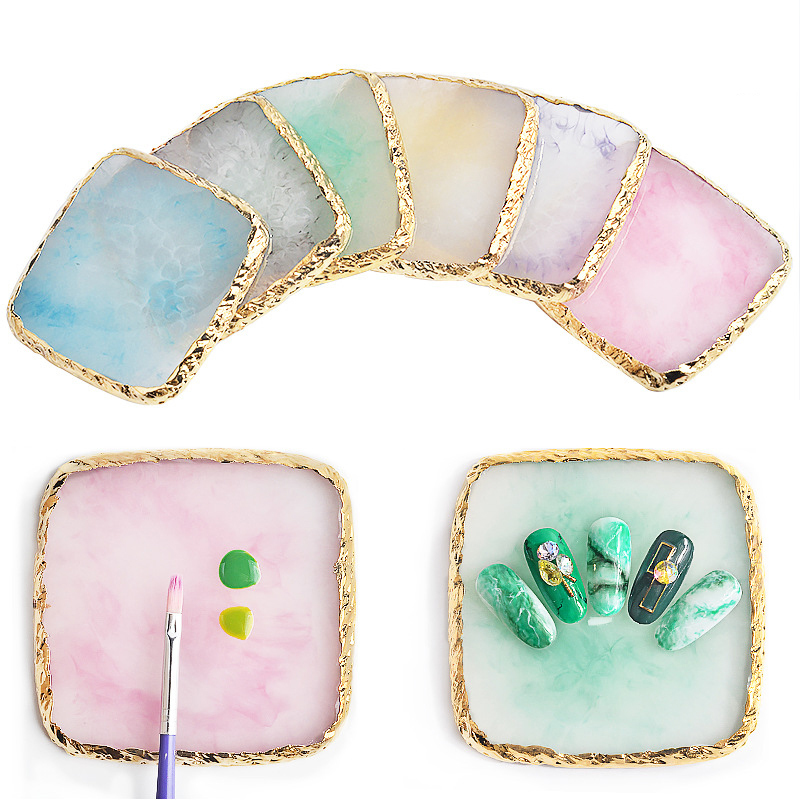 

Resin Stone Color Palette False Nail Tips Drawing Nail Color Palette For Nail Color Mixing Display Manicure Polish Gel Too