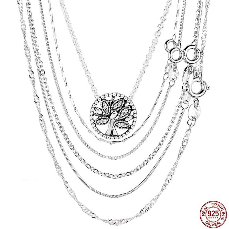 

Chains Arrival 925 Sterling Silver Glittering Tree Serpent Necklace Color Momen Chain Jewelry Gift MakingChains