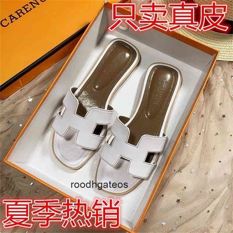 

slippers slides herme H slippers women's sandals women's 2022 new home style go out in summer fashion wear leather shoes children versatile QU0Q, White sheep pattern