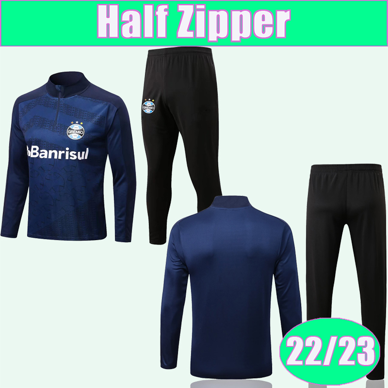

22 23 Gremio ELKESON Training Wear Kit Suit Soccer Jerseys FERREIRA ELKESON GEROMEL KANNEMANN DIEGO SOUZA Adult Half Zip Tracksuit Football Shirts, B533# 22 23 half zipper sapphire