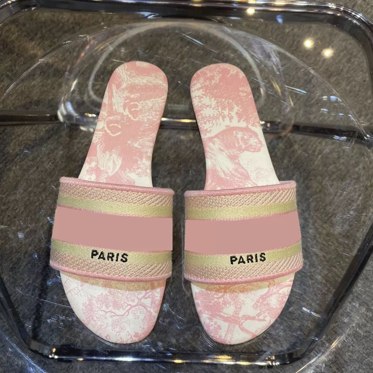 2022 Women luxury Designer Sandals Slippers Leather Summer Flat Slipper Embroidery fashion beach woman Big head Rainbow letters 35-43 With Box