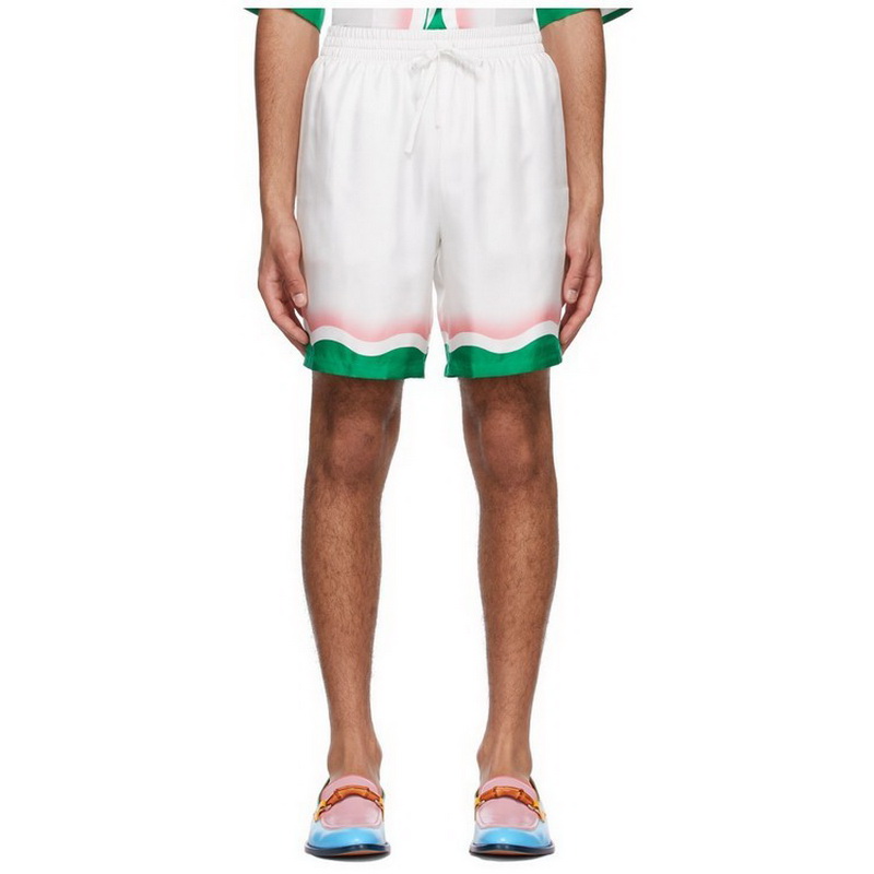 

Casabblannca pink green wave Women Men Shorts Drawstring Fashion loose highstreet beach summer hawaii vacation FZKZ186, As pics