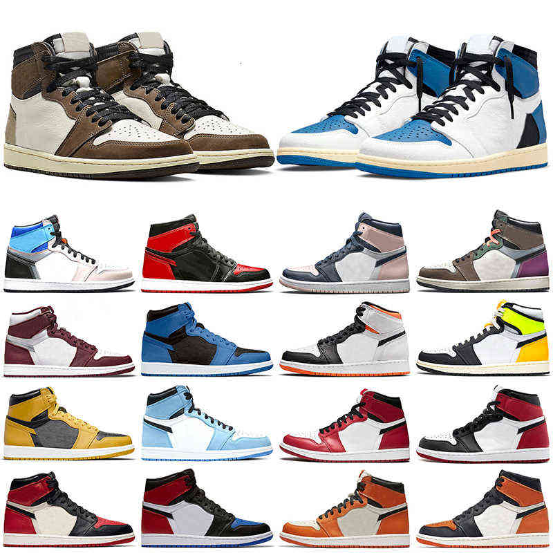 

1 Jumpman 1s Basketball Shoes Men Women Dark Mocha Military Blue University Bordeaux Bred Patent Pollen Chicago Toe Black Mens Trainers 5VH6