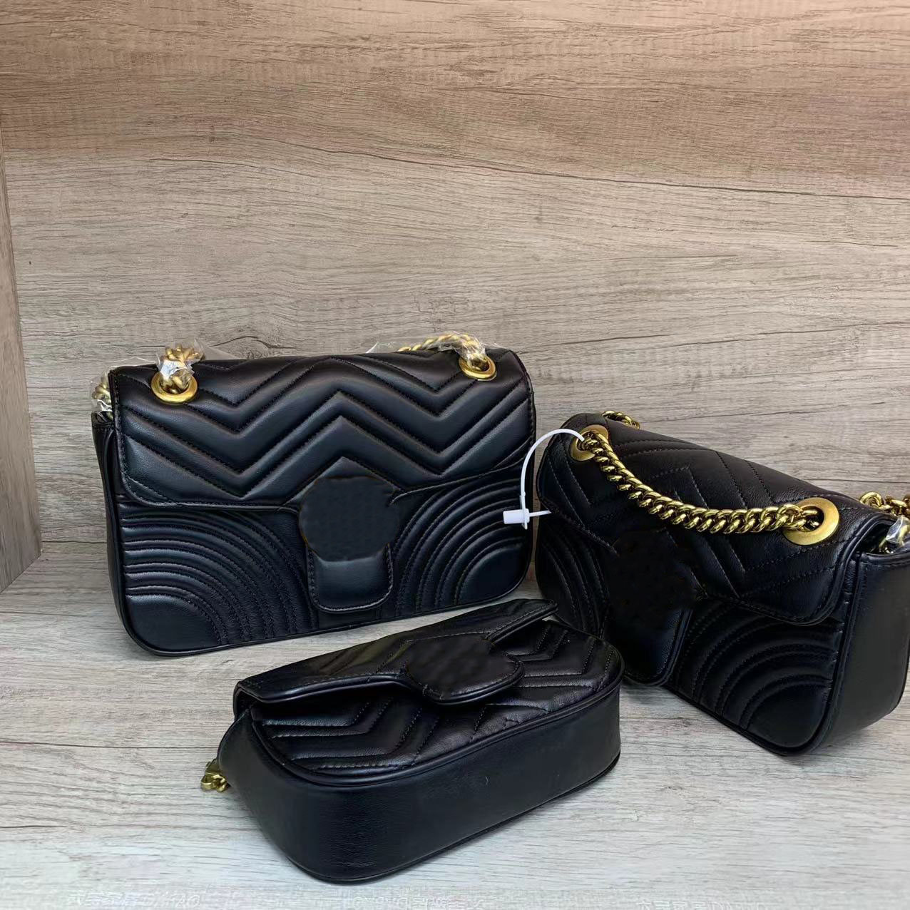 

2022 Luxurys Designers bags Classic Shoulder Bag Marmont Genuine Leather chain Crossbody Totes Fashion lady Womens Handbags wallet