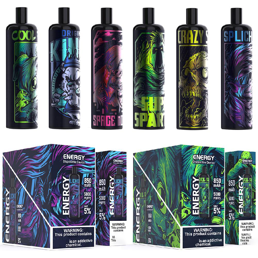 

New disposable e cigarette device energy 5000 puffs kit mesh coil pod vapes puff pods prefilled 12ml cartridge Rechargeable e-cigarettes vape pen