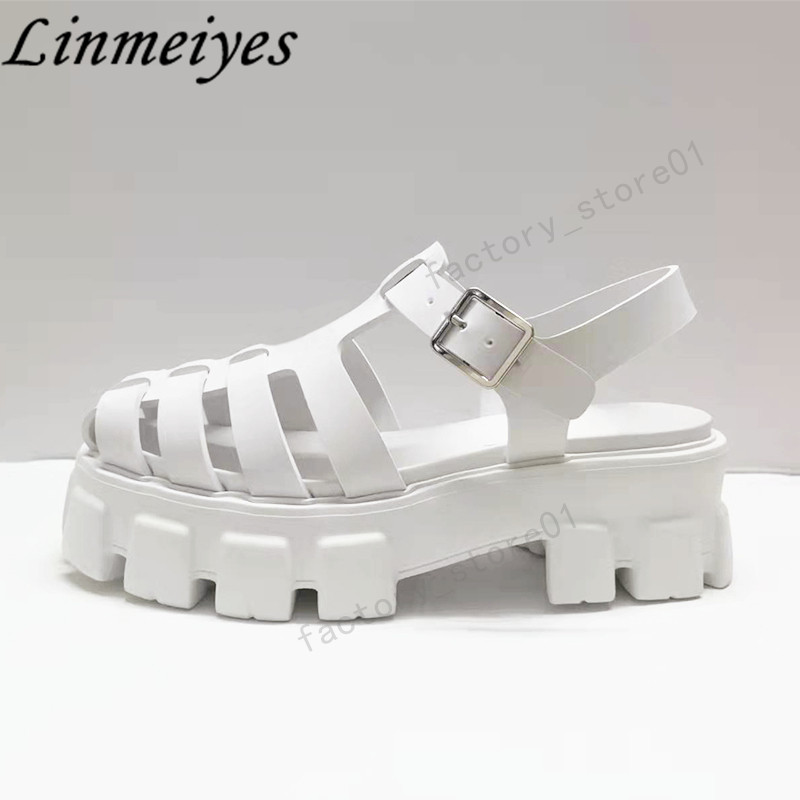 

2022 Summer Thick Bottom Sandals Women Platform Sandal Slippers Height Increasing Round Toe Leisure Sandles Slides Female Beach Sh280c, White