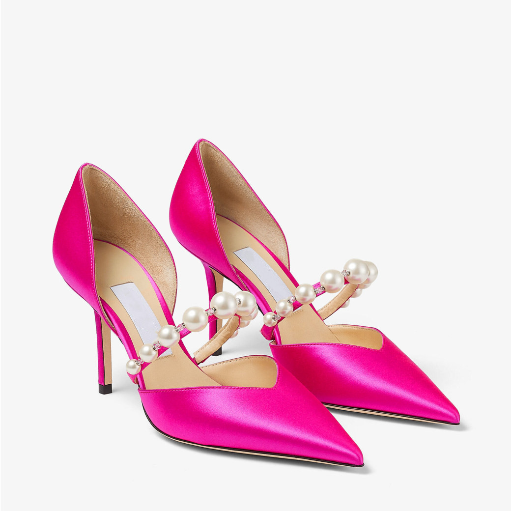

Designer Pumps Women Dress Shoes Luxury Aurelie 85 Patent Leather Pointed Pump with Pearl Embellishment Stiletto Heel EU35-42 With Box, 02