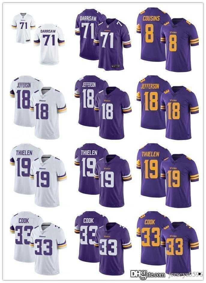 

Men women youth Minnesota''Vikings''Jersey 19 Adam Thielen 8 Kirk Cousins 18 Justin Jefferson 33 Dalvin Cook Football Jerseys, Color