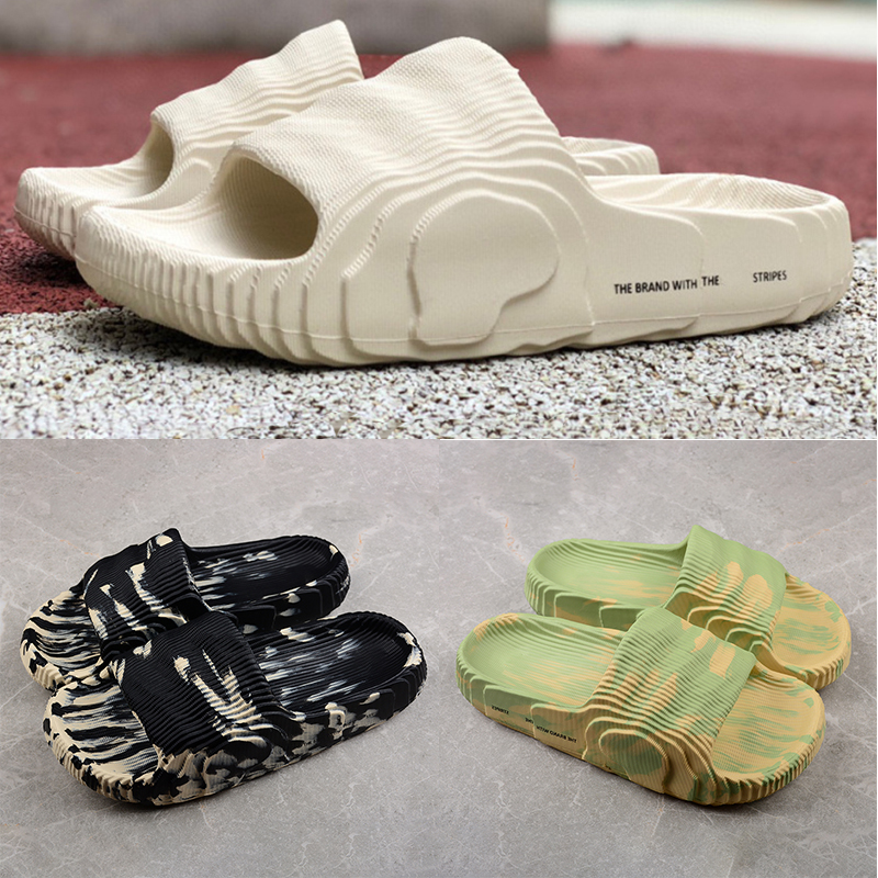 

2022 Fashion Cool Slippers men women Beach Sandals With OG Box Black Grey Magic Lime Desert Sand Designer mens Summer slides Shoes Newest Indoor Outdoor sandal, Double box