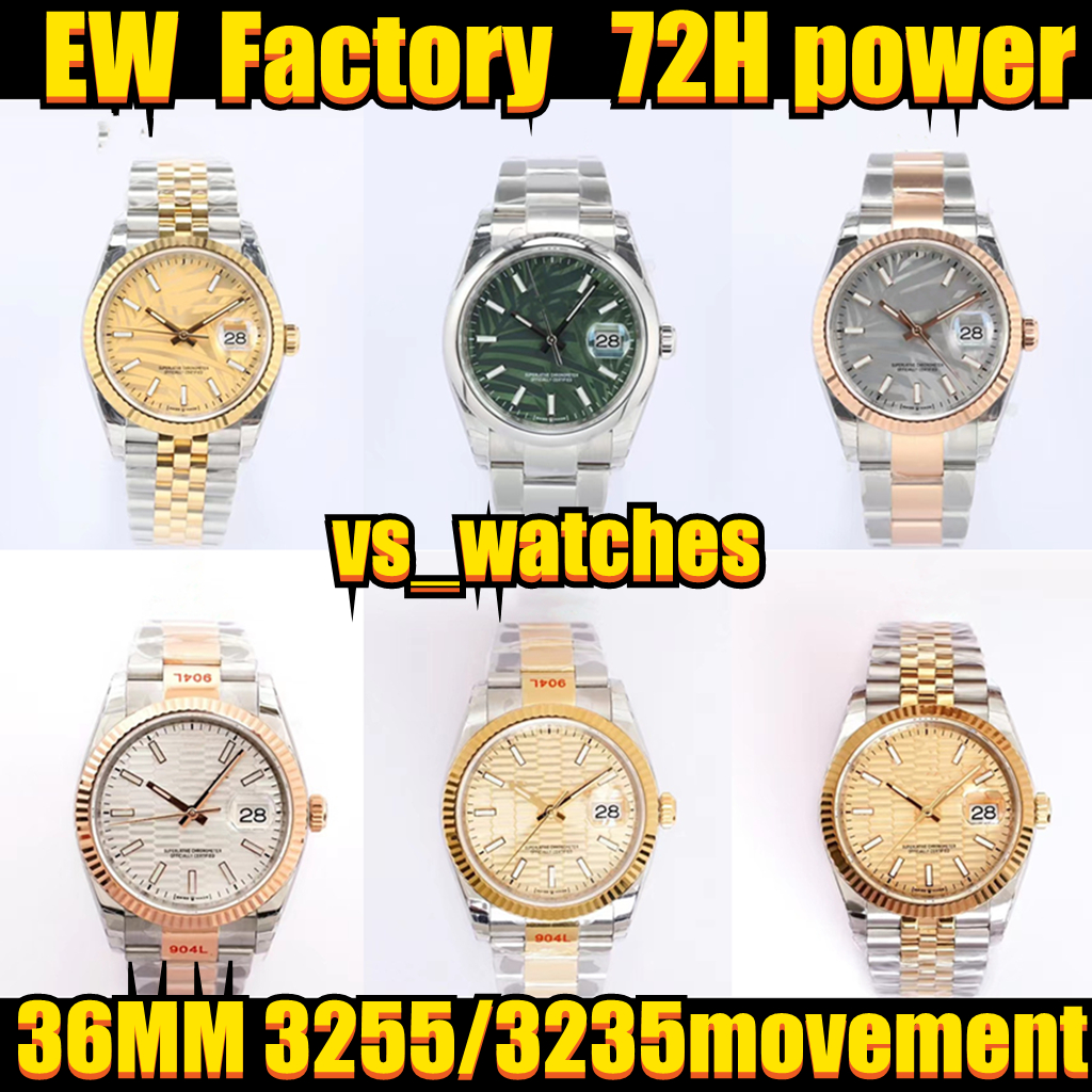 

EW diamond watch mens watches 3235-3255-3230 movement with optional 36mm 72h power storage waterproof luminous designer Calendar week c1, Tool