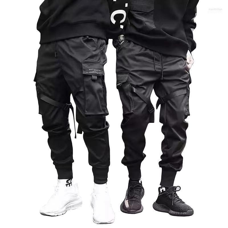 

Men's Pants Arens Men Joggers Multi-pocket Elastic Waist Harem Hip Hop Streetwear Sweatpants Pencil Techwear A-62Men's Naom22, Black