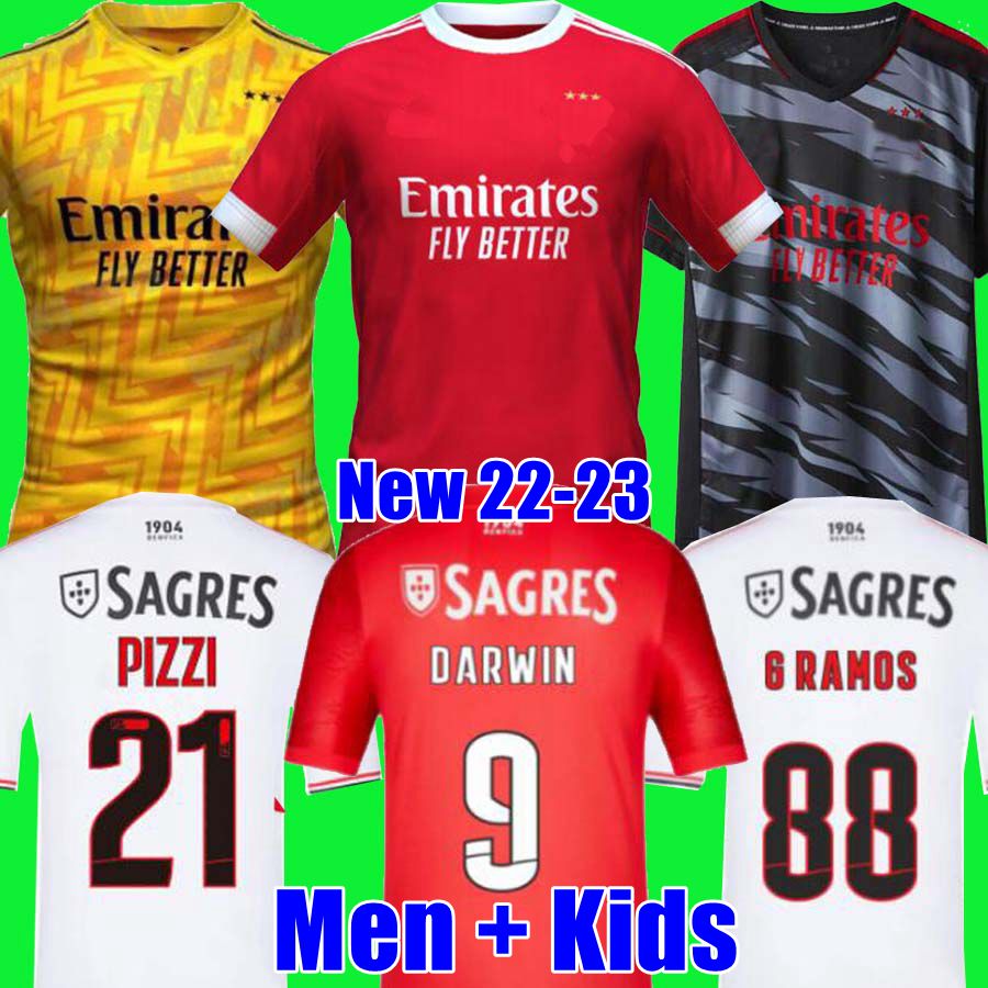 

21 22 23 Benfica soccer jersey PIZZI RAFA DARWIN G RAMOS 2021 2022 2023 Home Away Men kids kit Football shirts OTAMENDI Grimaldo Joao Mario Yaremchuk, 22/23 home kids